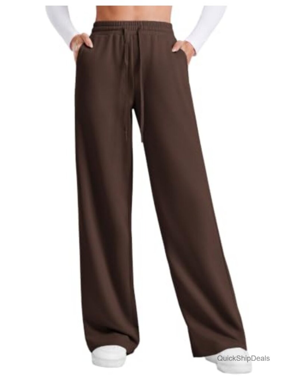 Wide Leg High Waisted Sweatpants with Pockets – Petite/Regular/Tall Lengths